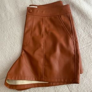 Anthropologie faux leather shorts